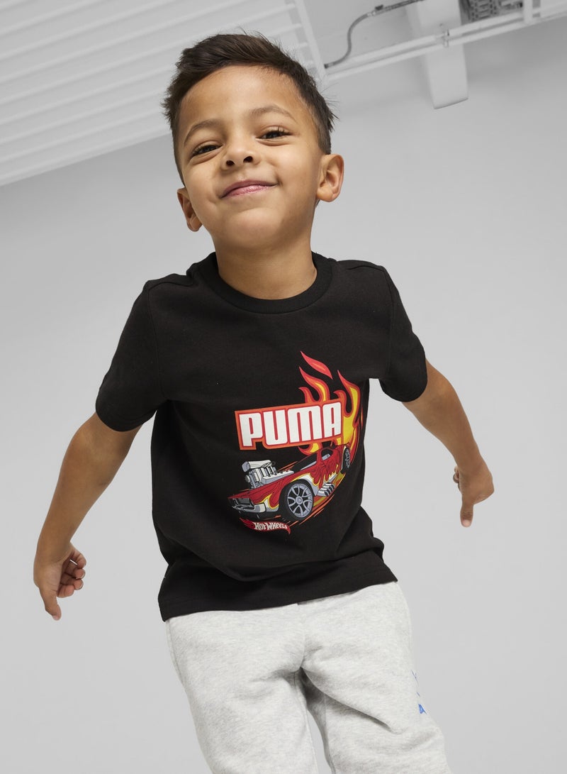 PUMA x HOT WHEELS Graphic Kids Boys Black T-Shirt - Image 1
